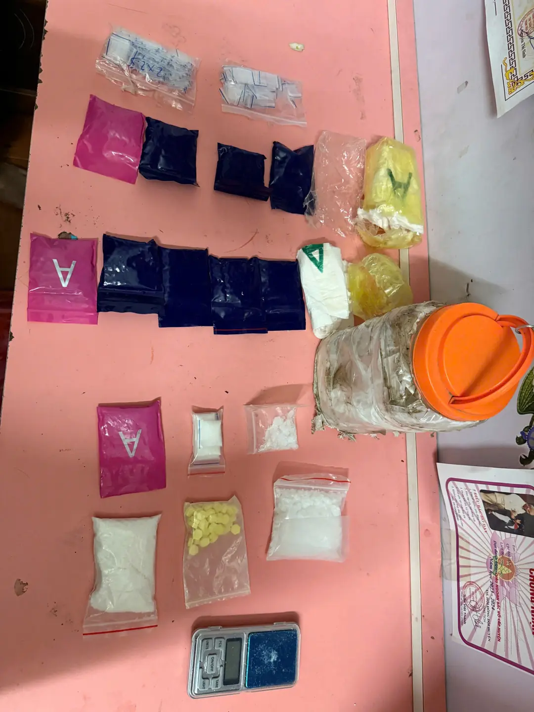 ma túy thu giữ tại hiện trường